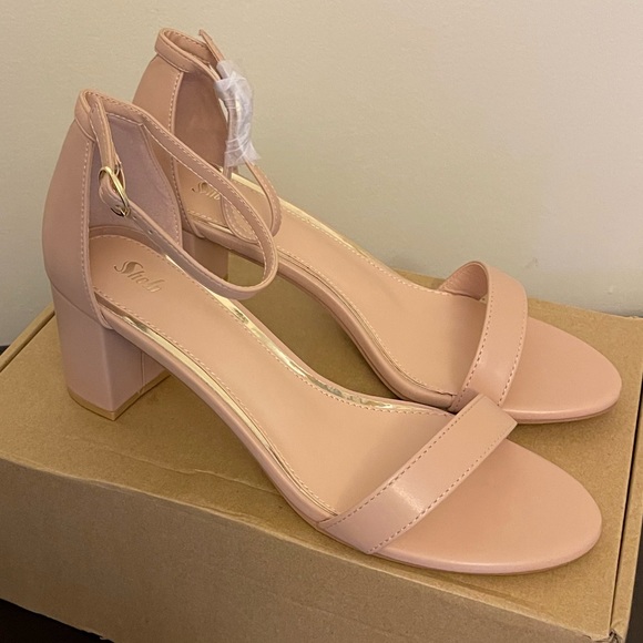 Shein DREAM PAIRS Women's Chunky Low Heel Pump Sandals - NUDE - US 9.5 - Picture 2 of 4